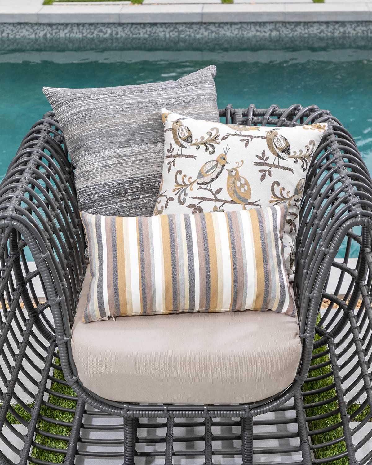 Image Elaine Smith Textured Lumbar Sunbrella Pillow