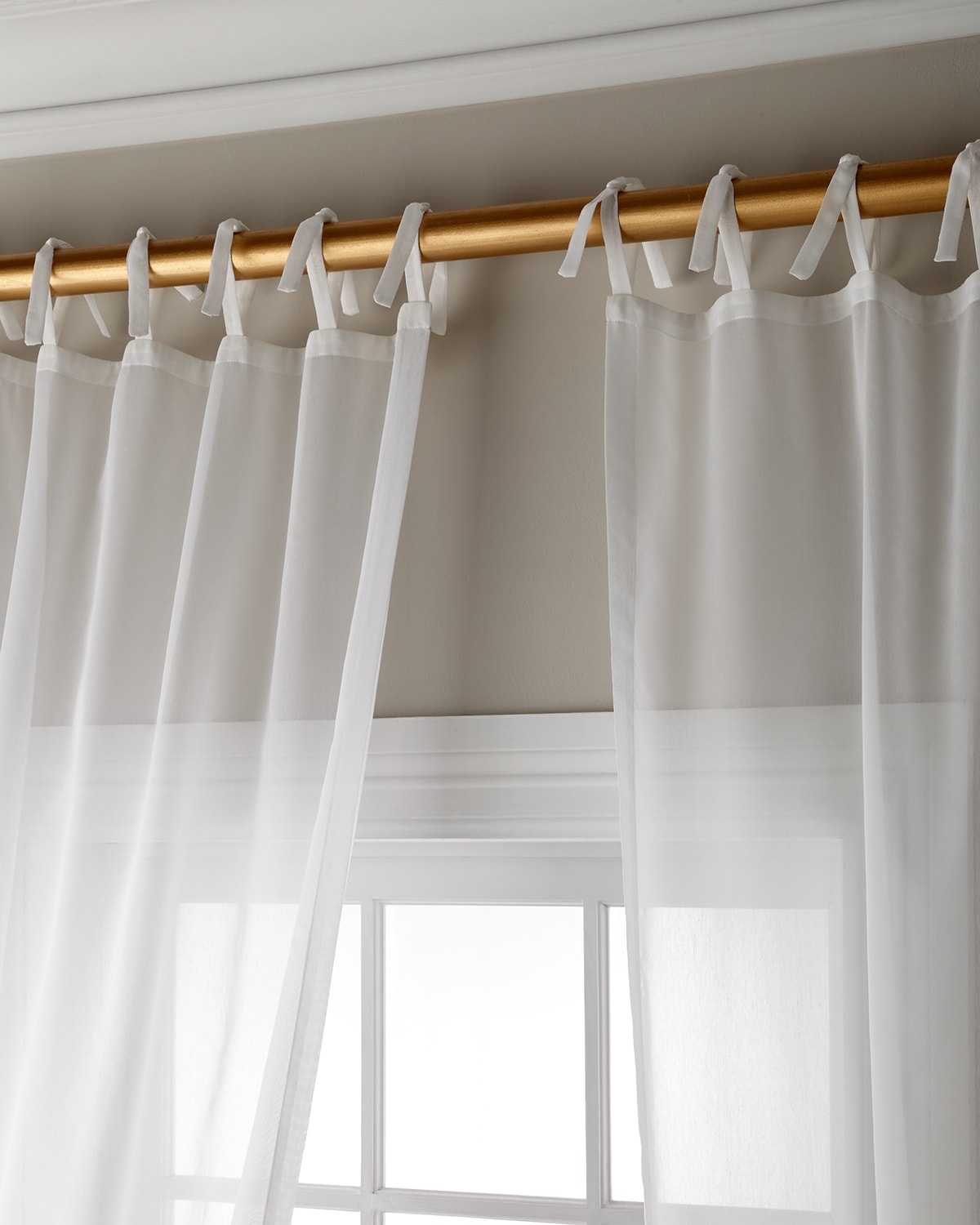Image Sweet Dreams Carolina Sheer Tie Top Curtain Panel, 96"