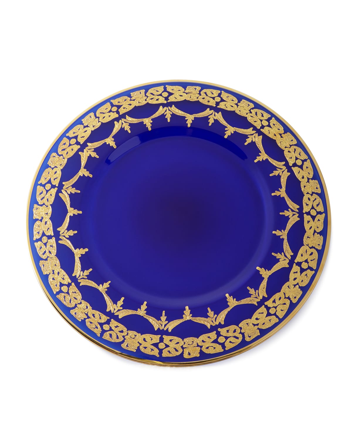 Image Neiman Marcus Blue Oro Bello Charger Plates, Set of 4