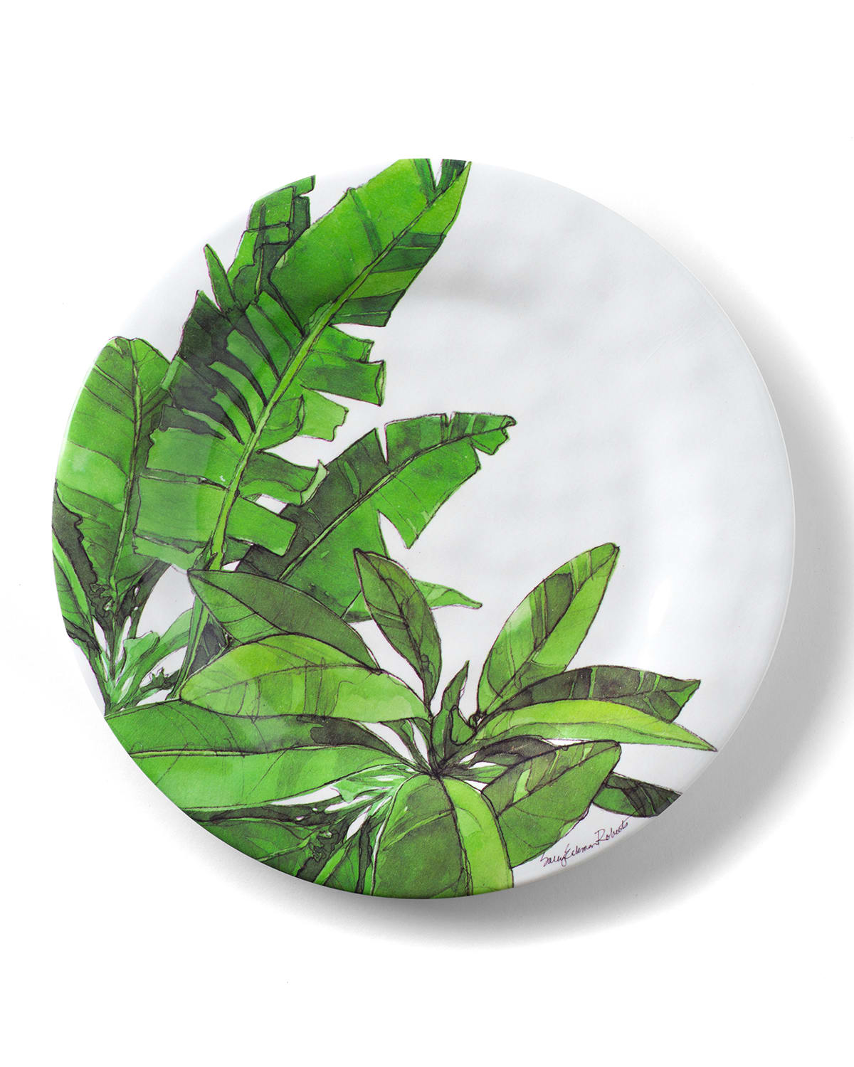 Image Bamboo Table Flamingo Tropics Shatter-Resistant Bamboo Salad Plates, Set of 4