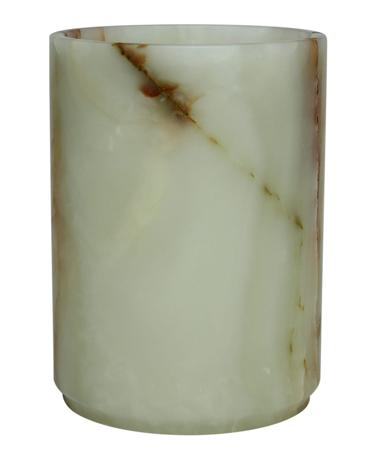 Image Marble Crafter Eris Collection Light Green Onyx Round Wastebasket w/ Liner