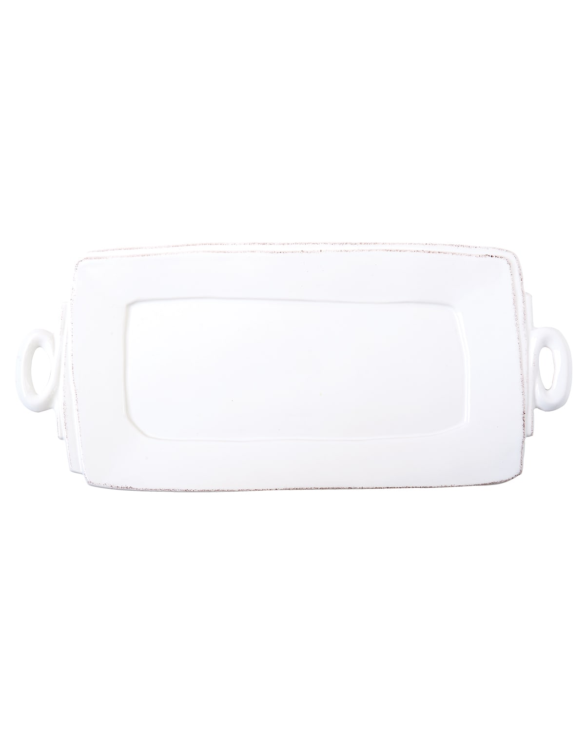 Image Vietri Lastra Handled Rectangular Platter, White