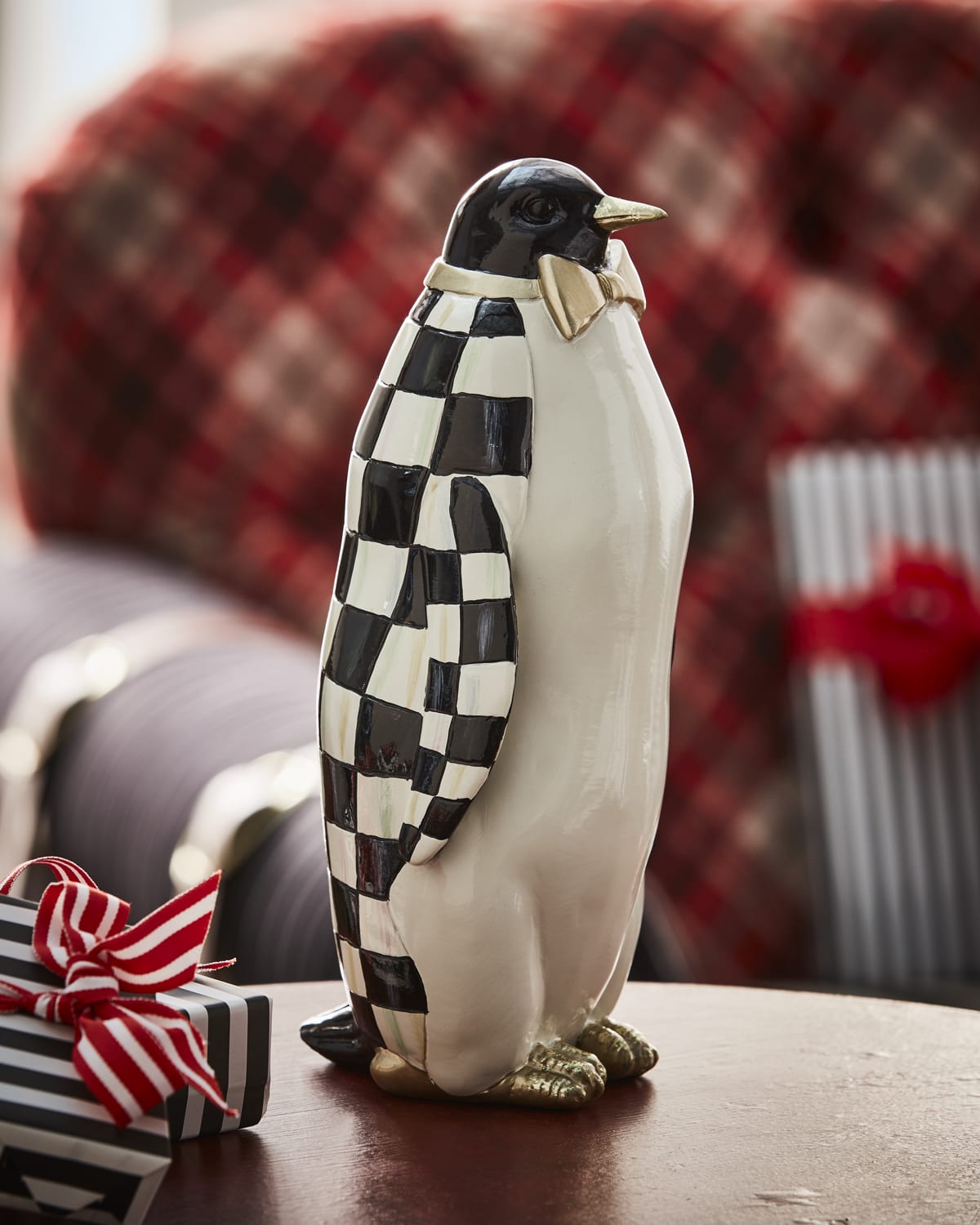 Image MacKenzie-Childs Courtly Check Small Penguin Statue