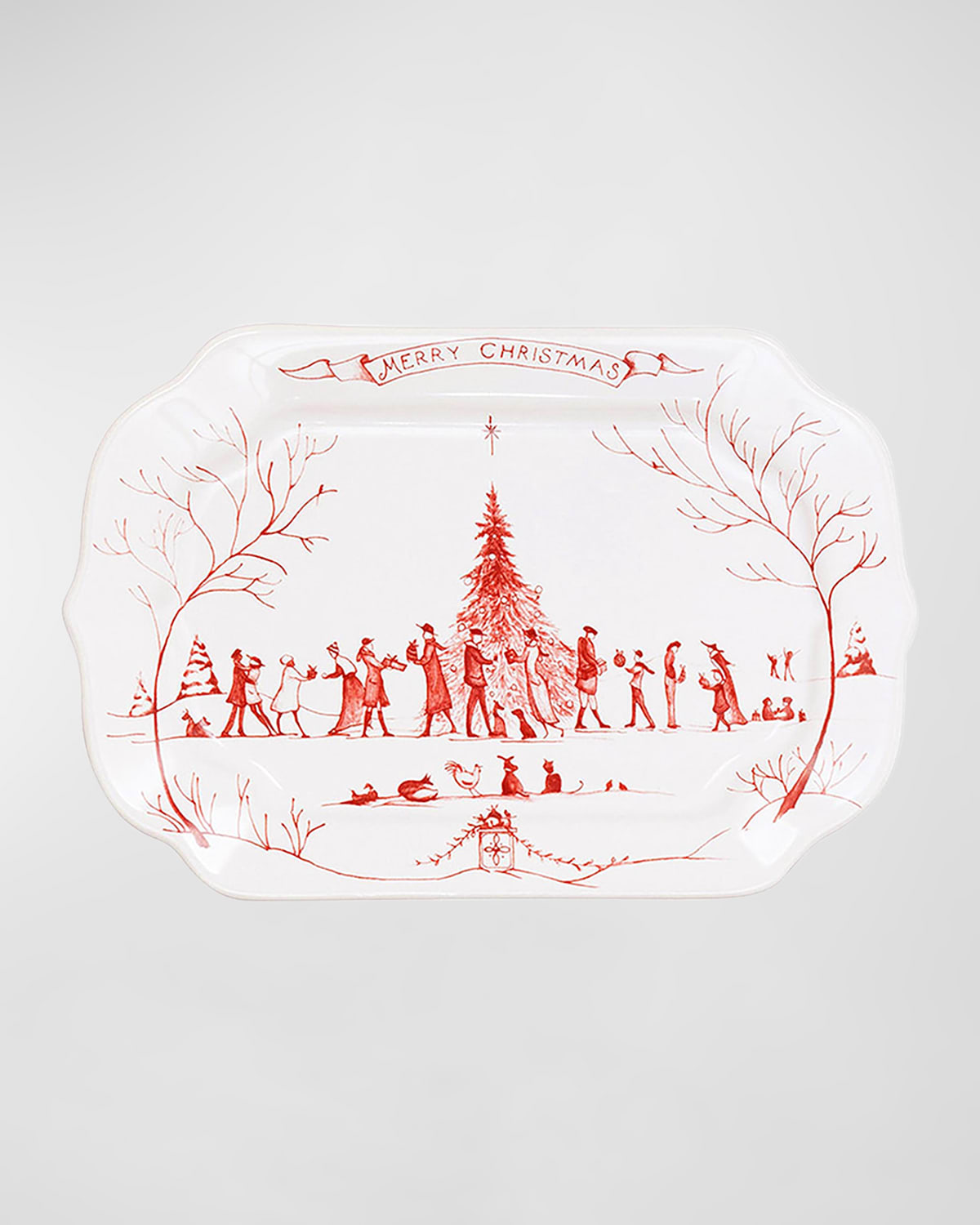 Image Juliska Merry Christmas Country Estate Winter Frolic Ruby Tray