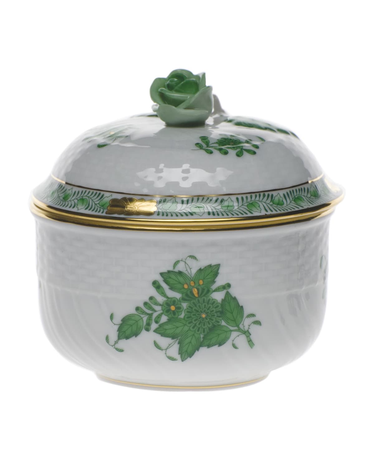 Image Herend Chinese Bouquet Green Sugar Bowl