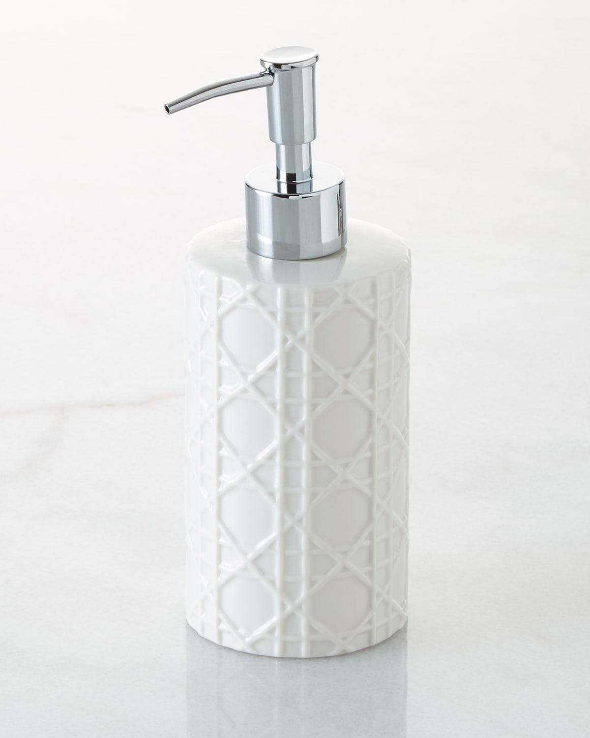Image Kassatex Cane Embossed Porcelain Pump Dispenser