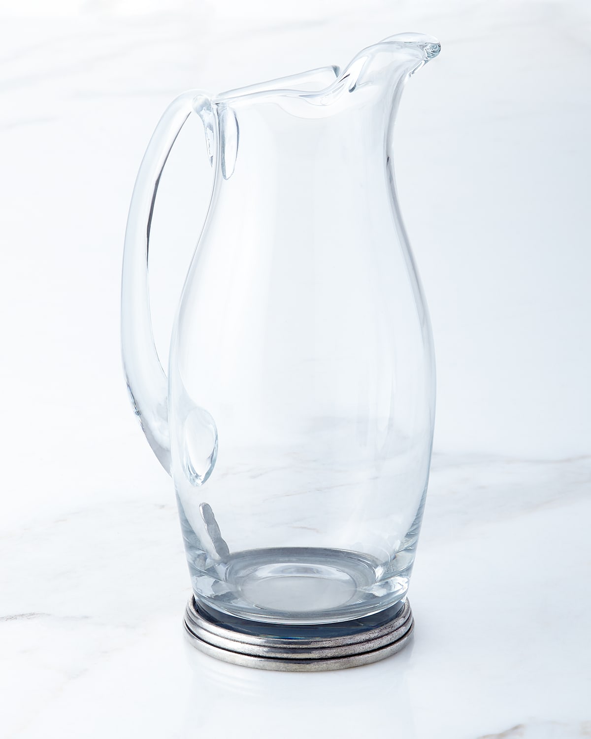 Image Neiman Marcus Tall Glass & Pewter Pitcher