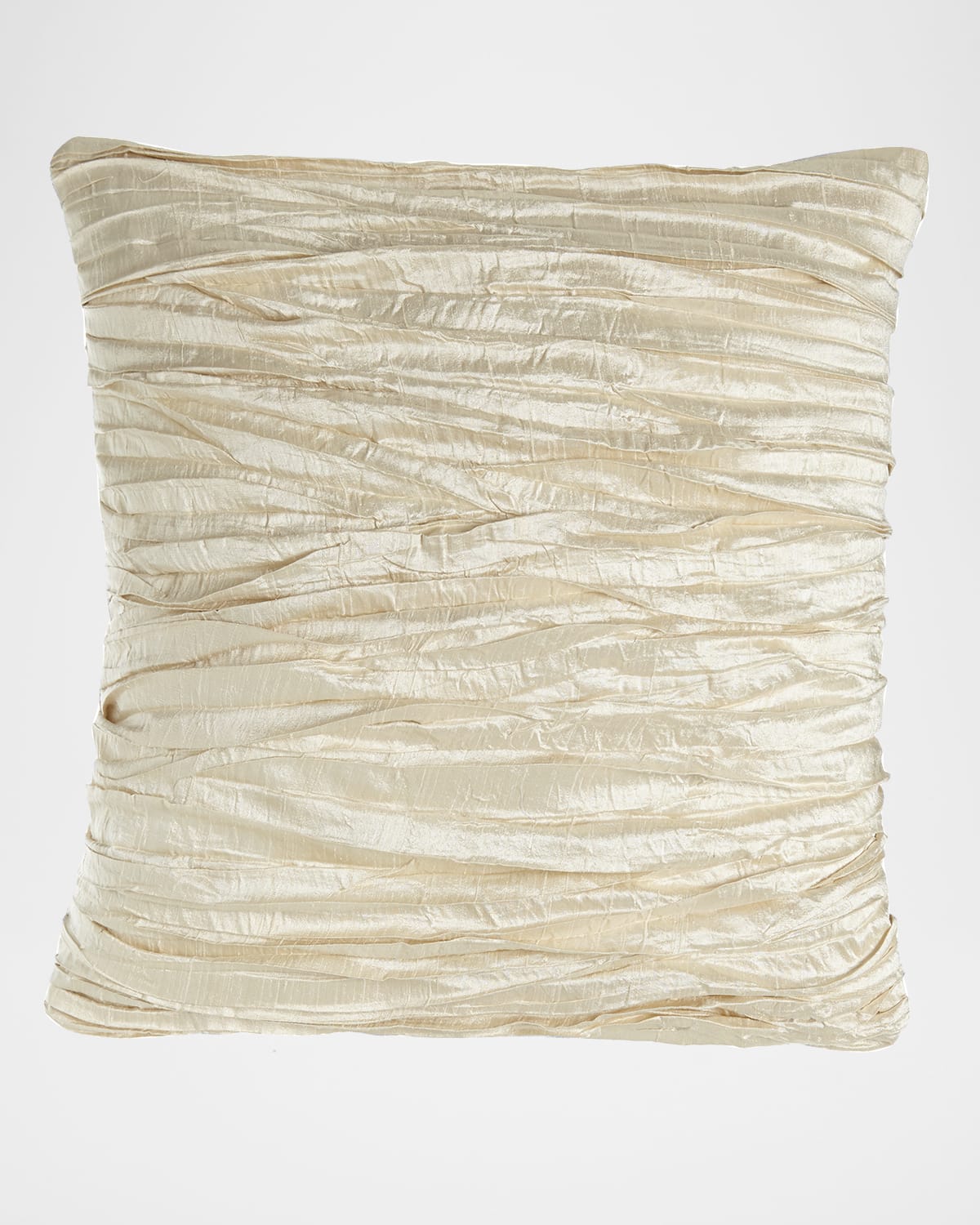 Image Austin Horn Collection Charlotte Ruched Silk Pillow, 18"Sq.