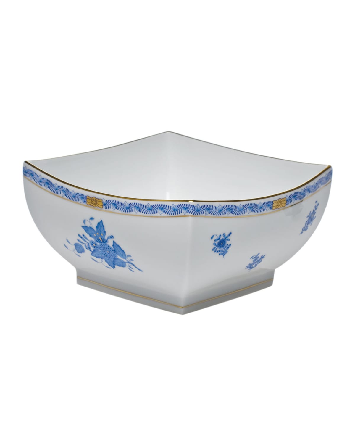 Image Herend Chinese Bouquet Blue Large Square Bowl