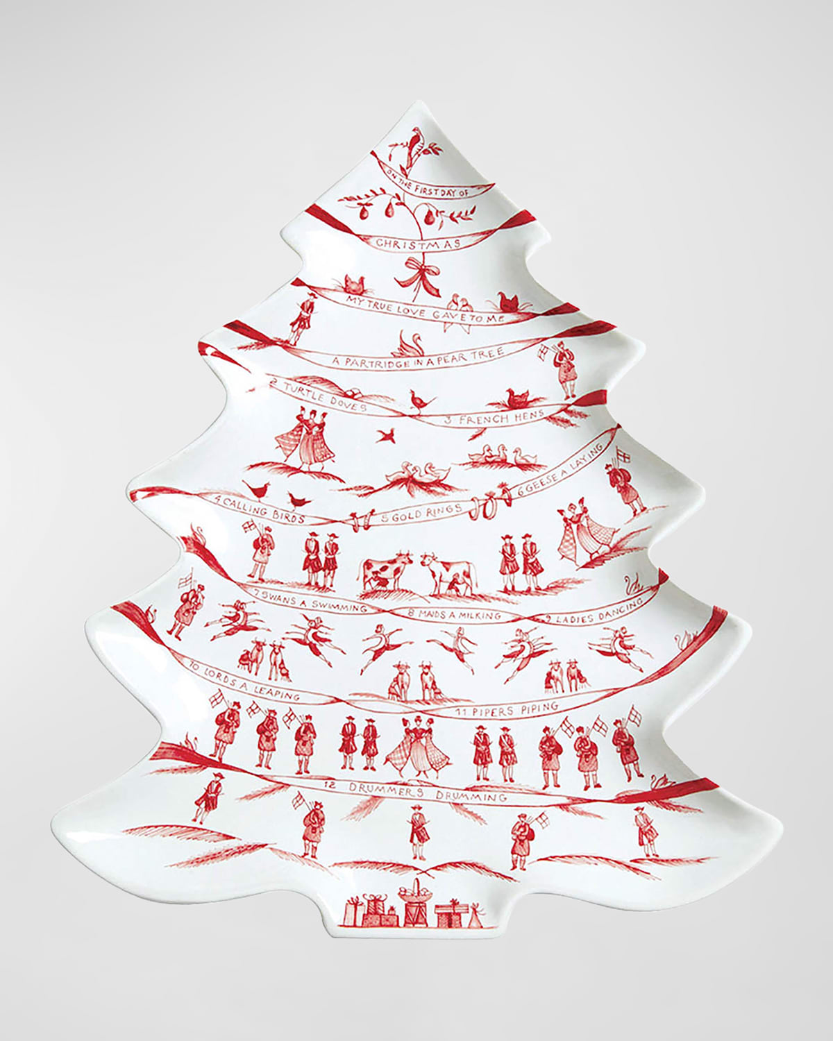 Image Juliska Country Estate Winter Frolic Ruby 12 Days of Christmas Tree Platter 