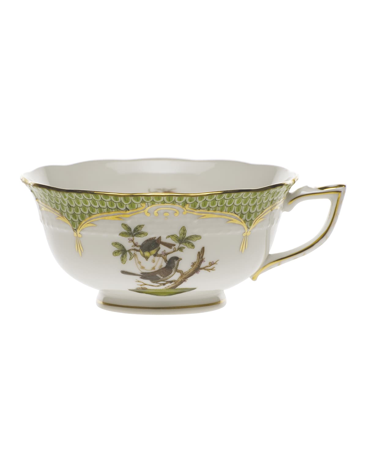 Image Herend Rothschild Bird Borders Green Teacup #1
