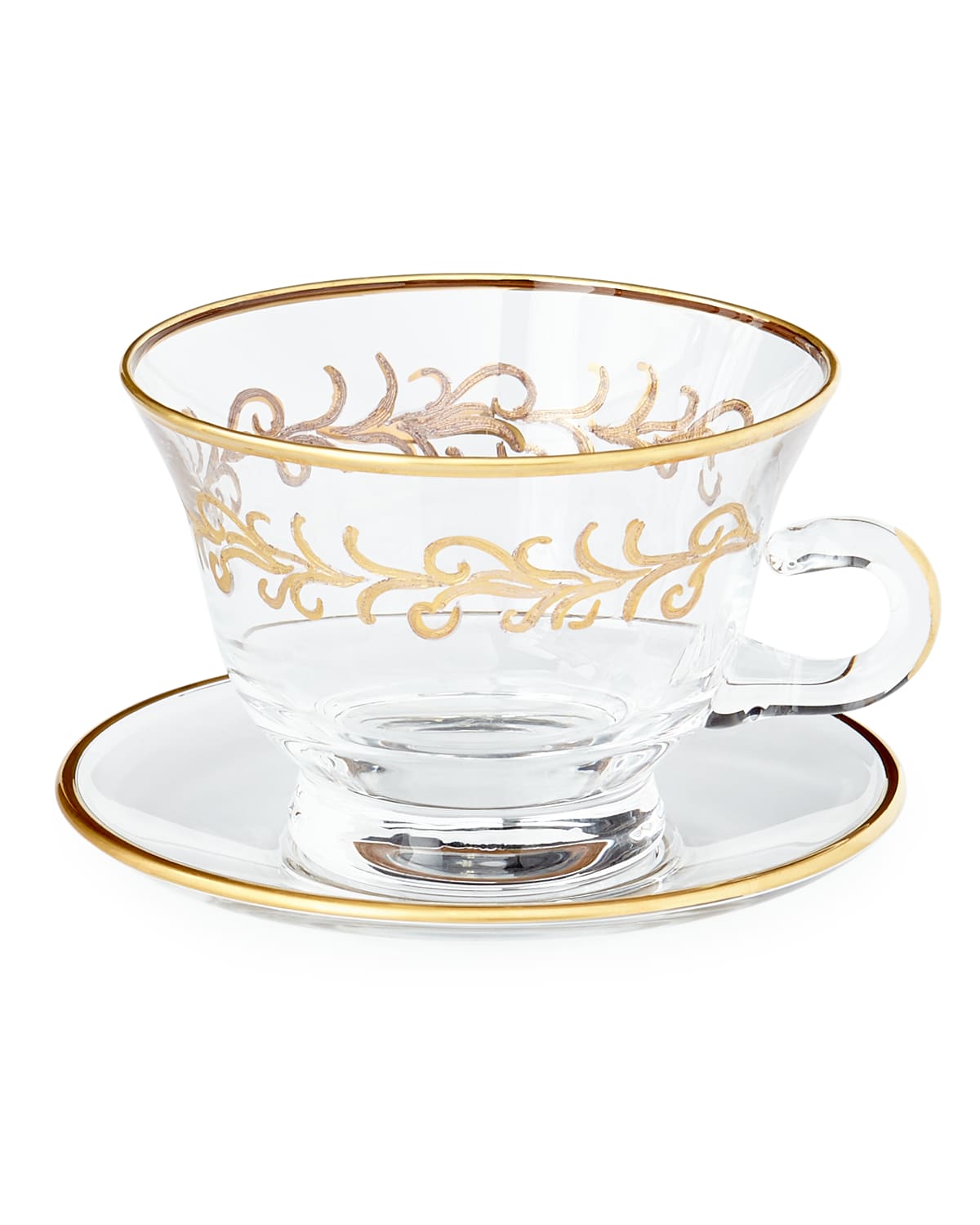 Image Neiman Marcus "Oro Bello" Cups & Saucers, Set of 4