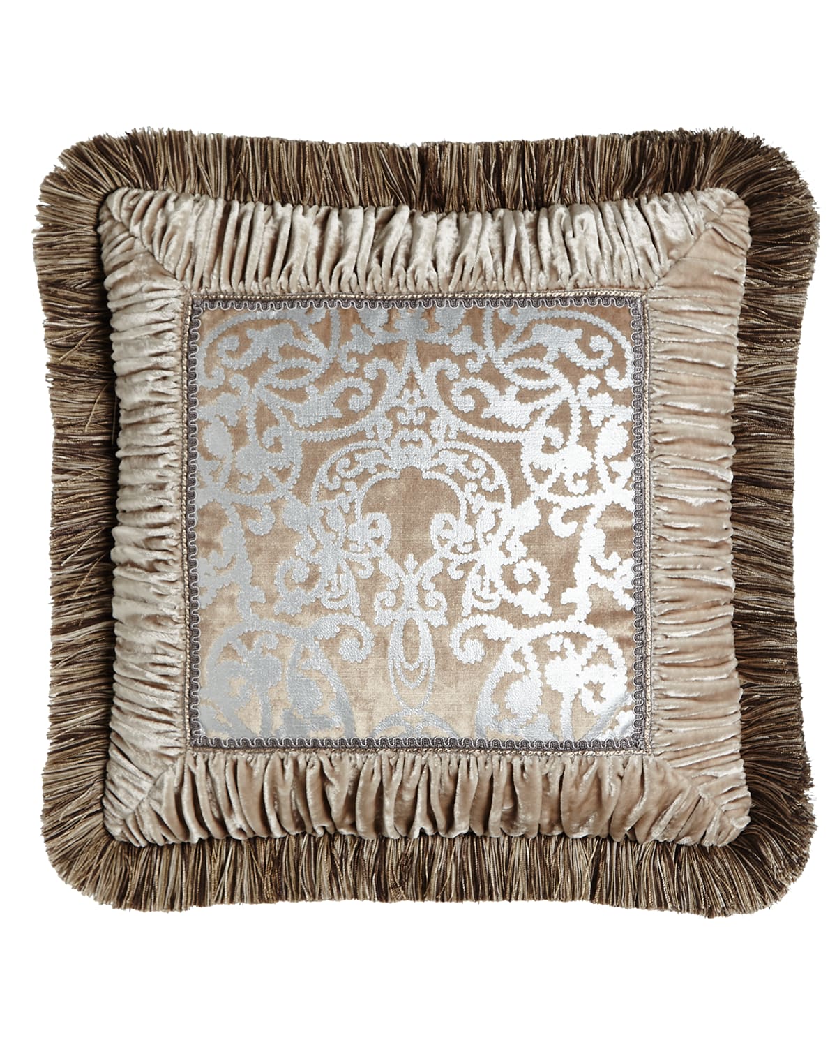 Image Dian Austin Couture Home Gretta Pillow with Scroll Center, 18"Sq.