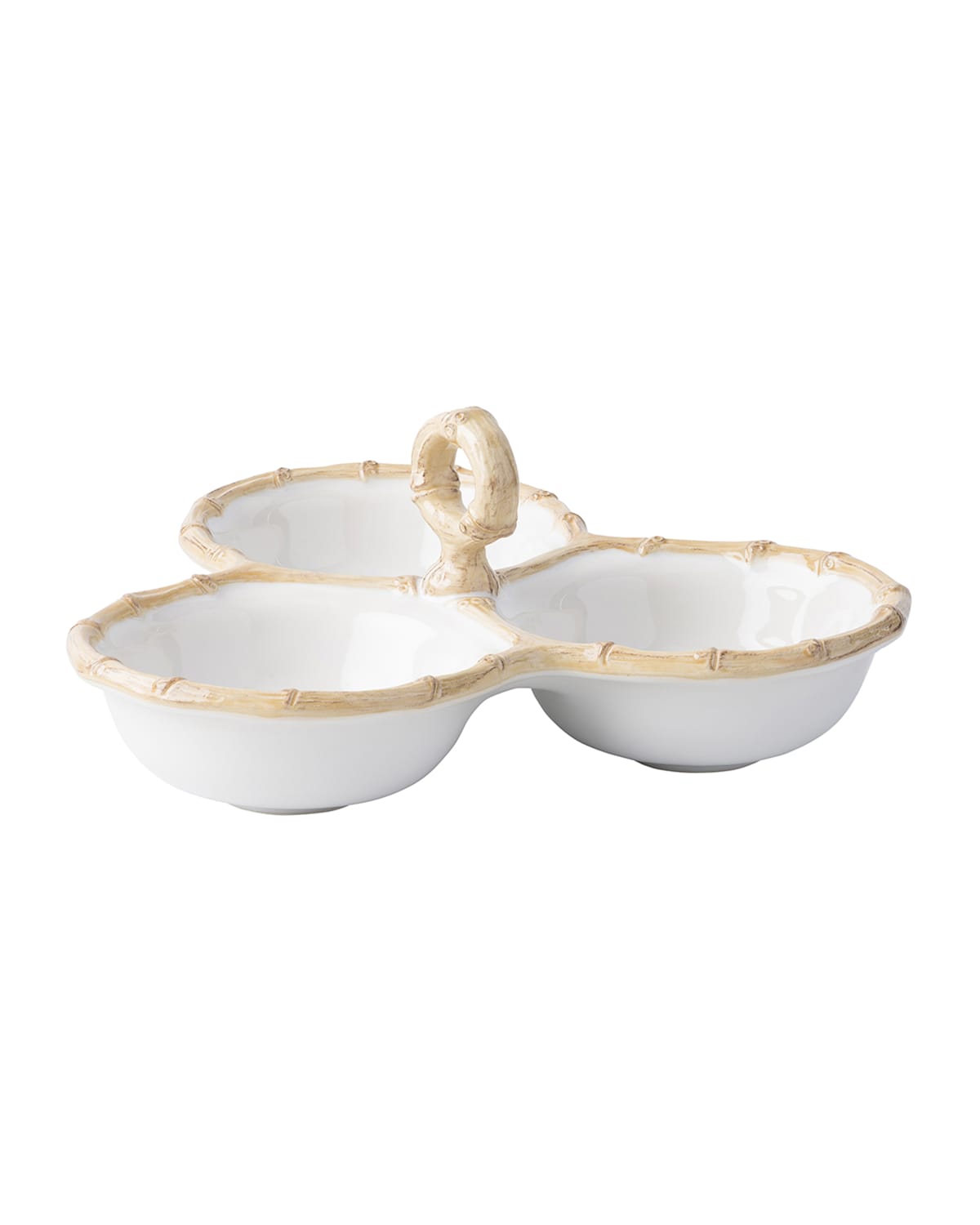 Image Juliska Bamboo 9" Triple Bowl Server - Natural