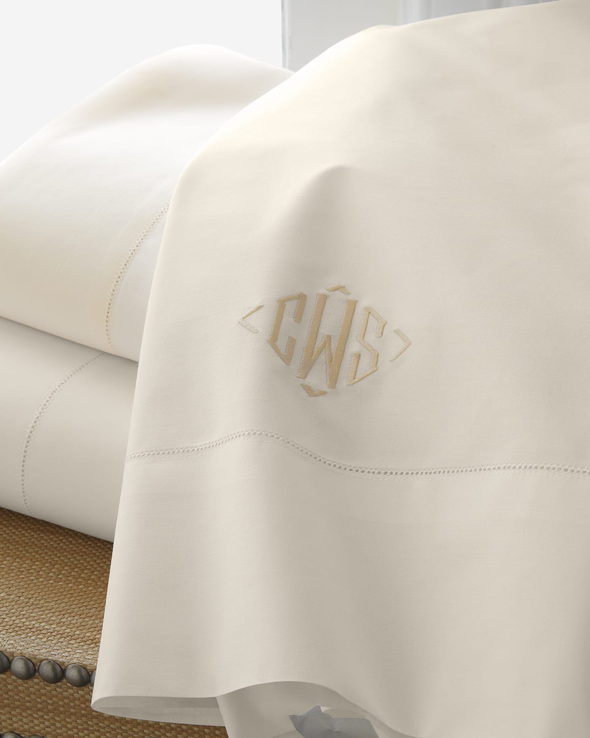 Image Matouk Positano Hemstitch Pillowcases, STANDARD CASE