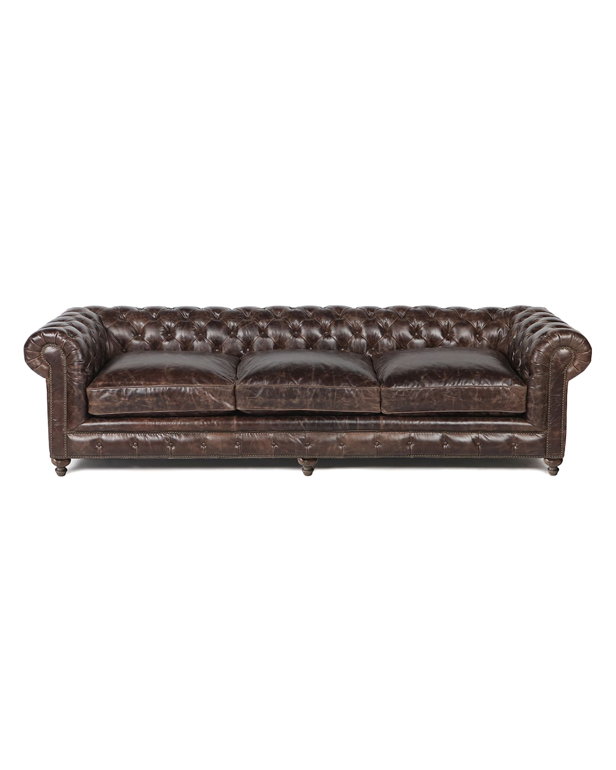 Warner Leather Collection Chesterfield Sectional Sofa Baci Living Room