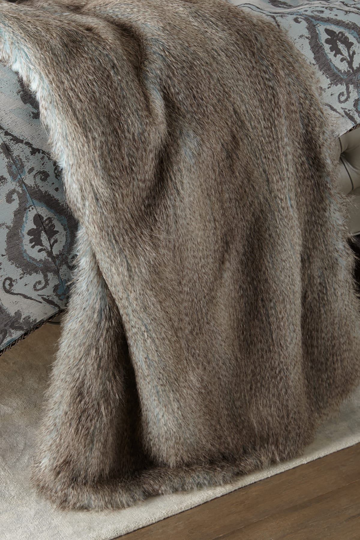 Image Dian Austin Couture Home Paolo Faux-Fur Ostrich Throw