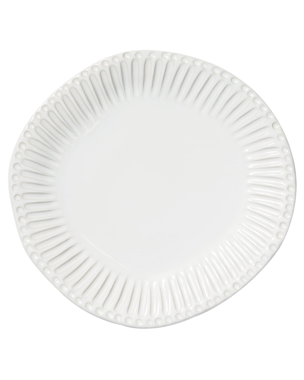 Image Vietri Incanto Stone Stripe Dinner Plate, White