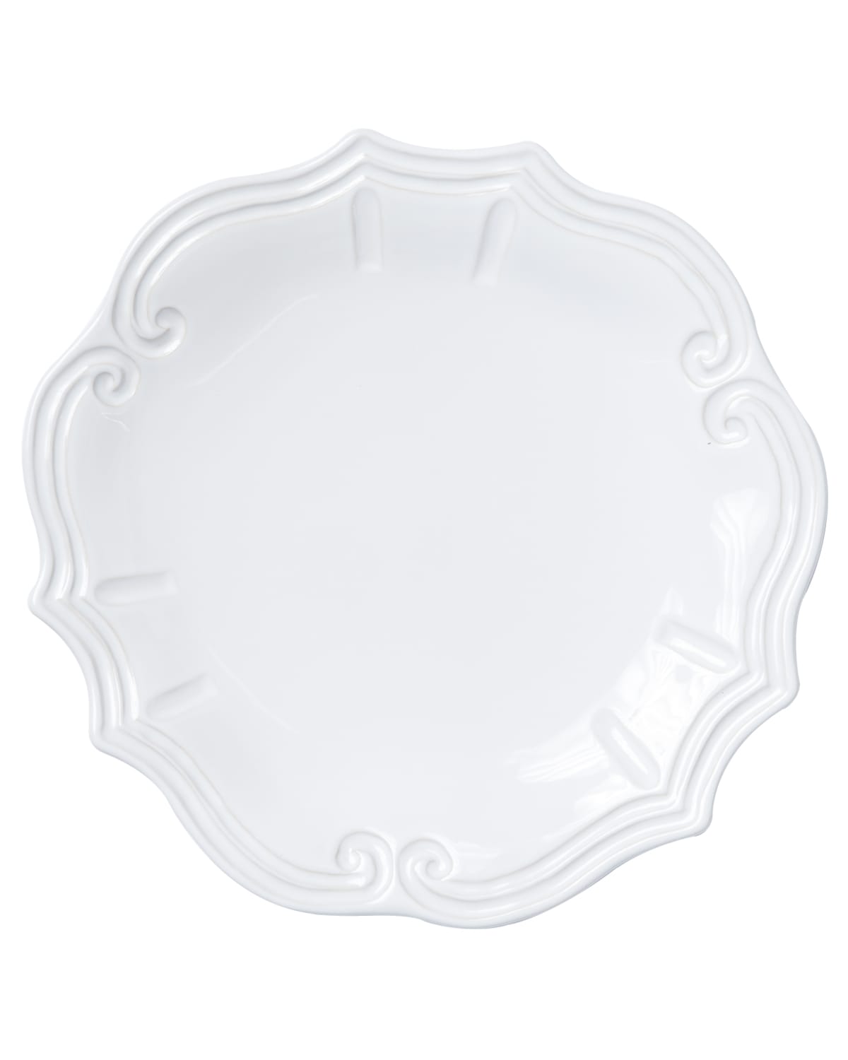 Image Vietri Incanto Stone Baroque Dinner Plate, White