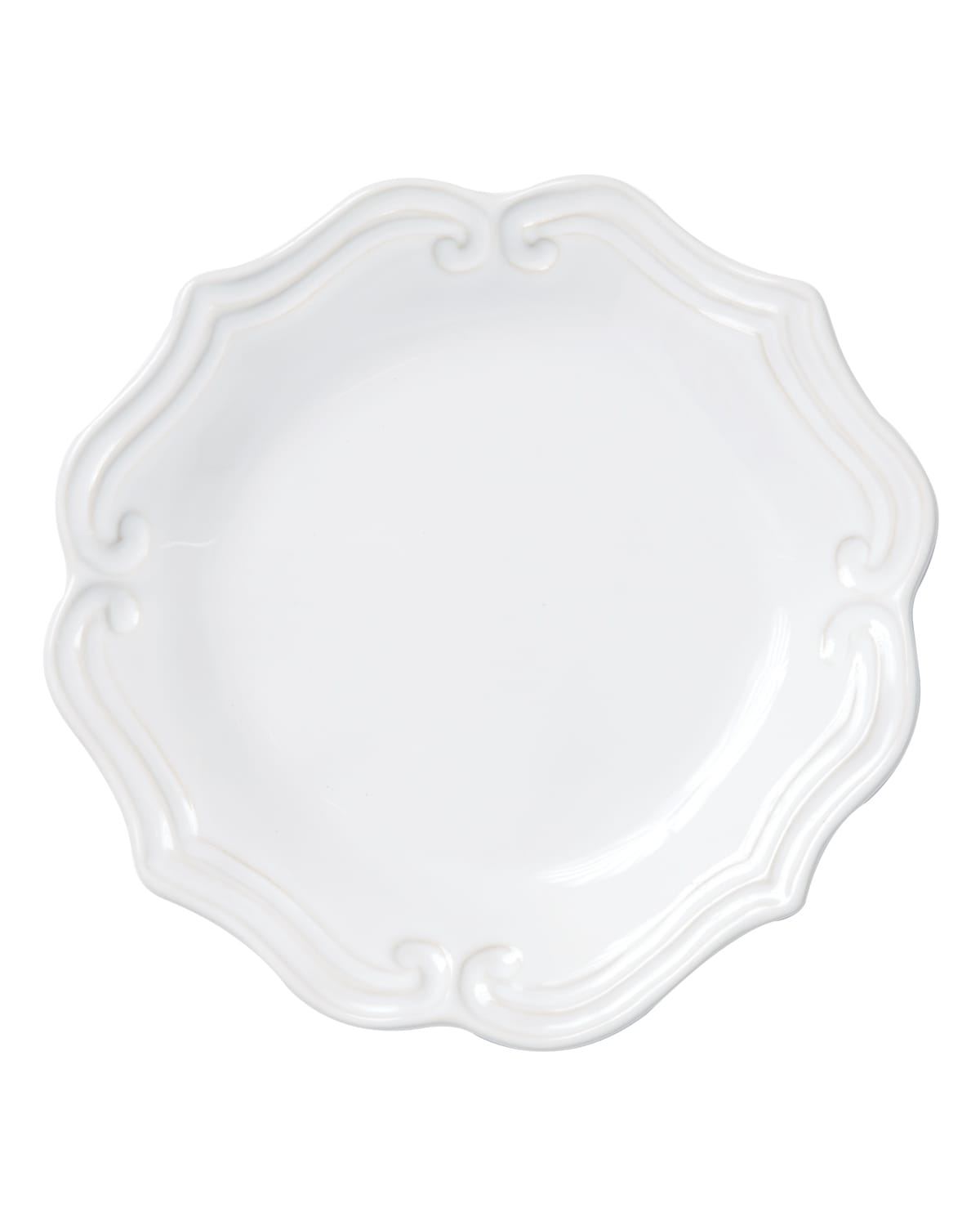 Image Vietri Incanto Stone Baroque Salad Plate, White