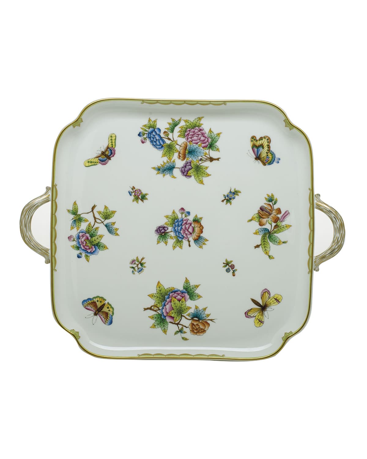 Image Herend Queen Victoria Square Tray with Handles