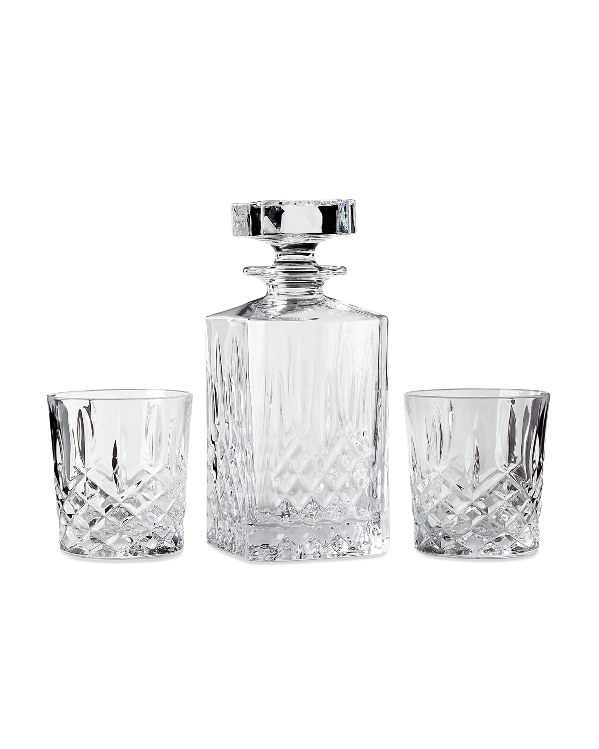 Image Marquis By Waterford Markham Square Decanter & Two Double Old-Fashioned Glasses