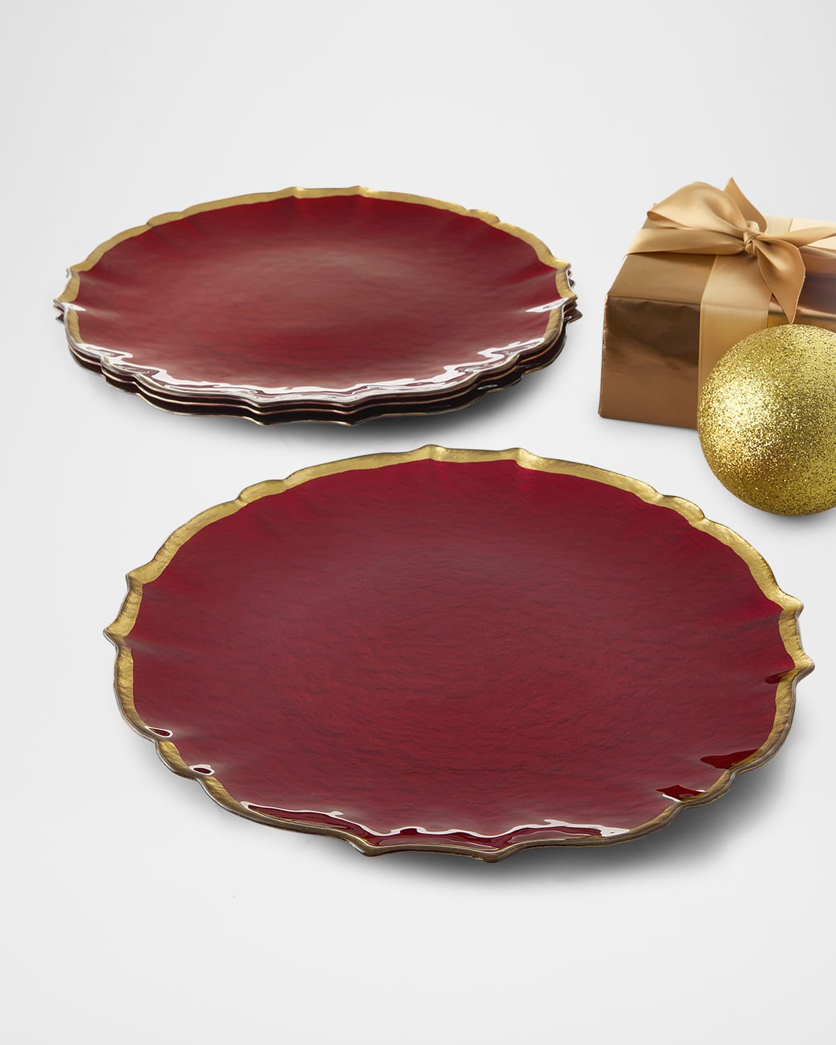 Image Vietri Baroque Glass Red Service Plate/Charger