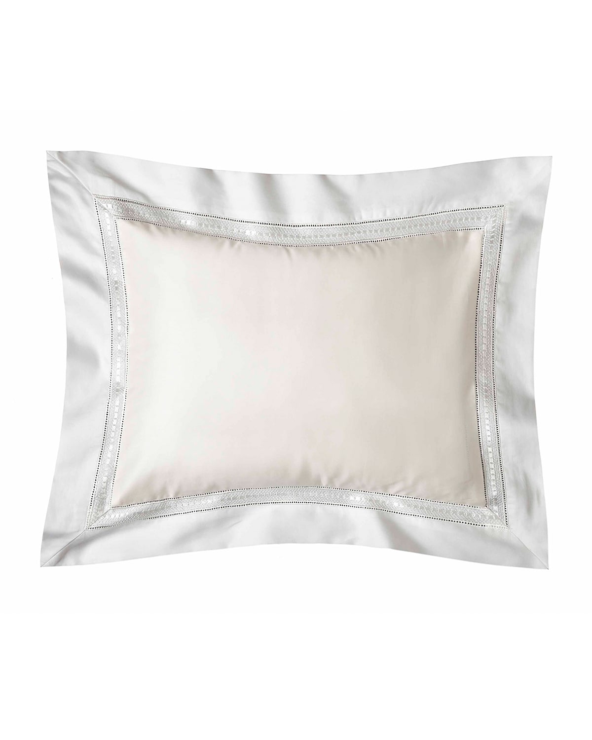 Image Bovi Fine Linens Devere Boudoir Sham, Ivory/White