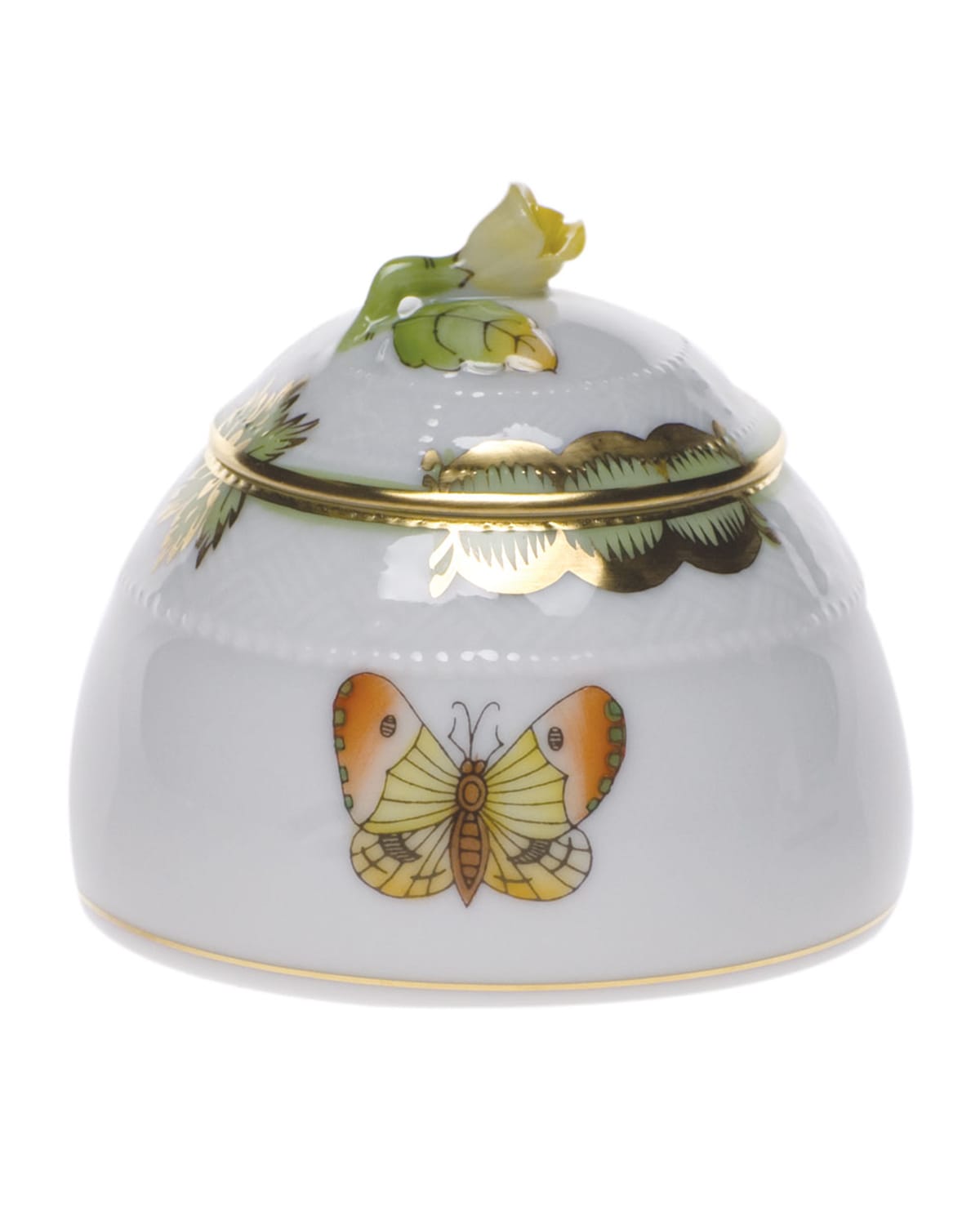 Image Herend Queen Victoria Honey Pot with Rose Finial