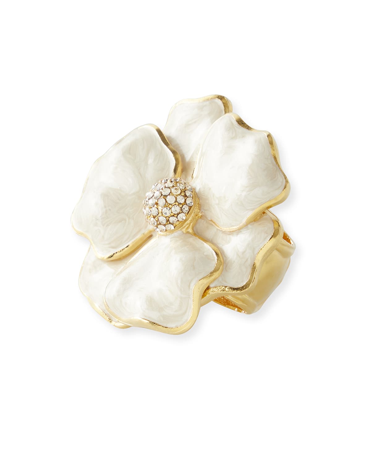 Image Nomi K Flower Napkin Ring with Crystal Center