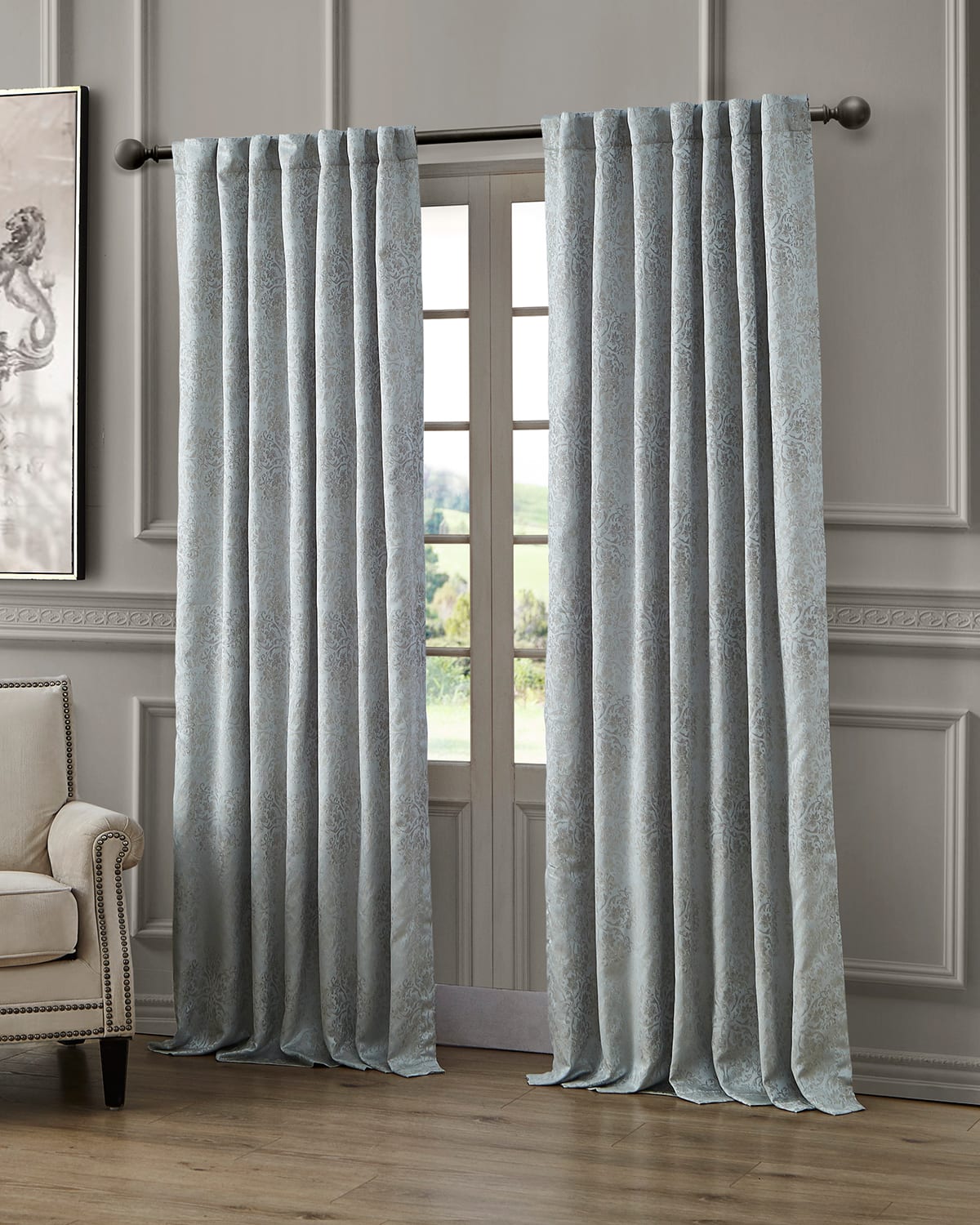 Image Waterford Delia Back Tab Curtain Panel, 84"