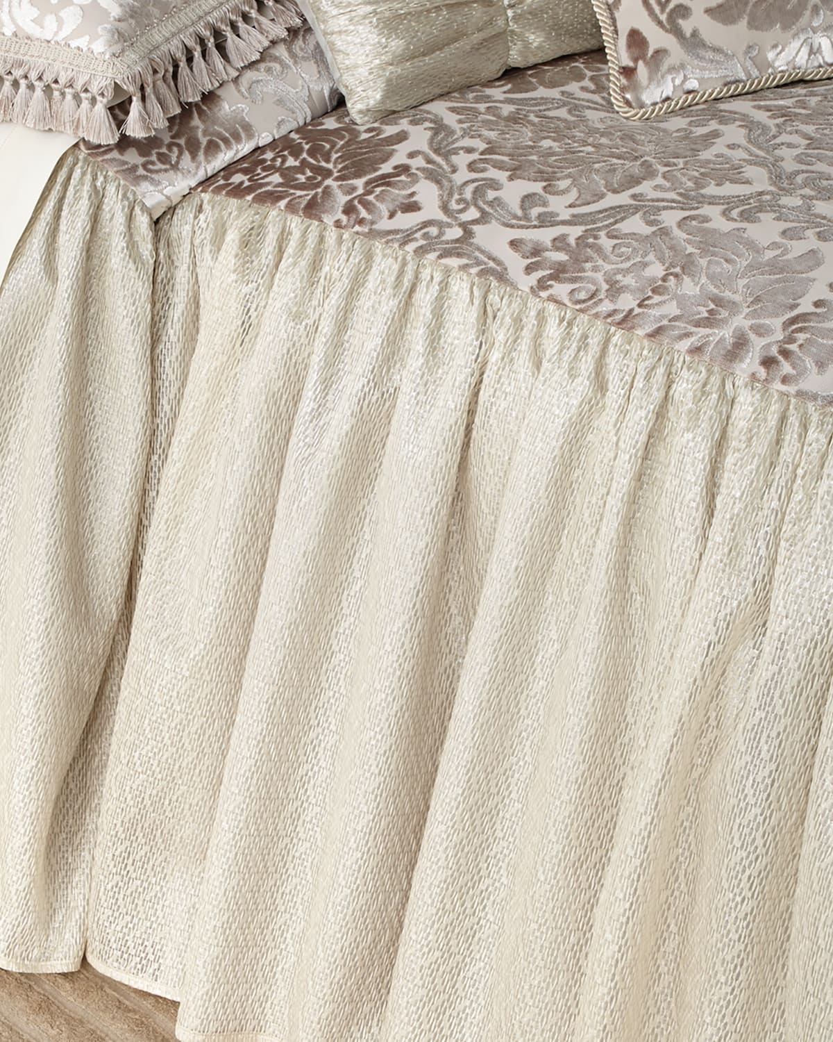 Image Dian Austin Couture Home Classic Damask Skirted King Coverlet