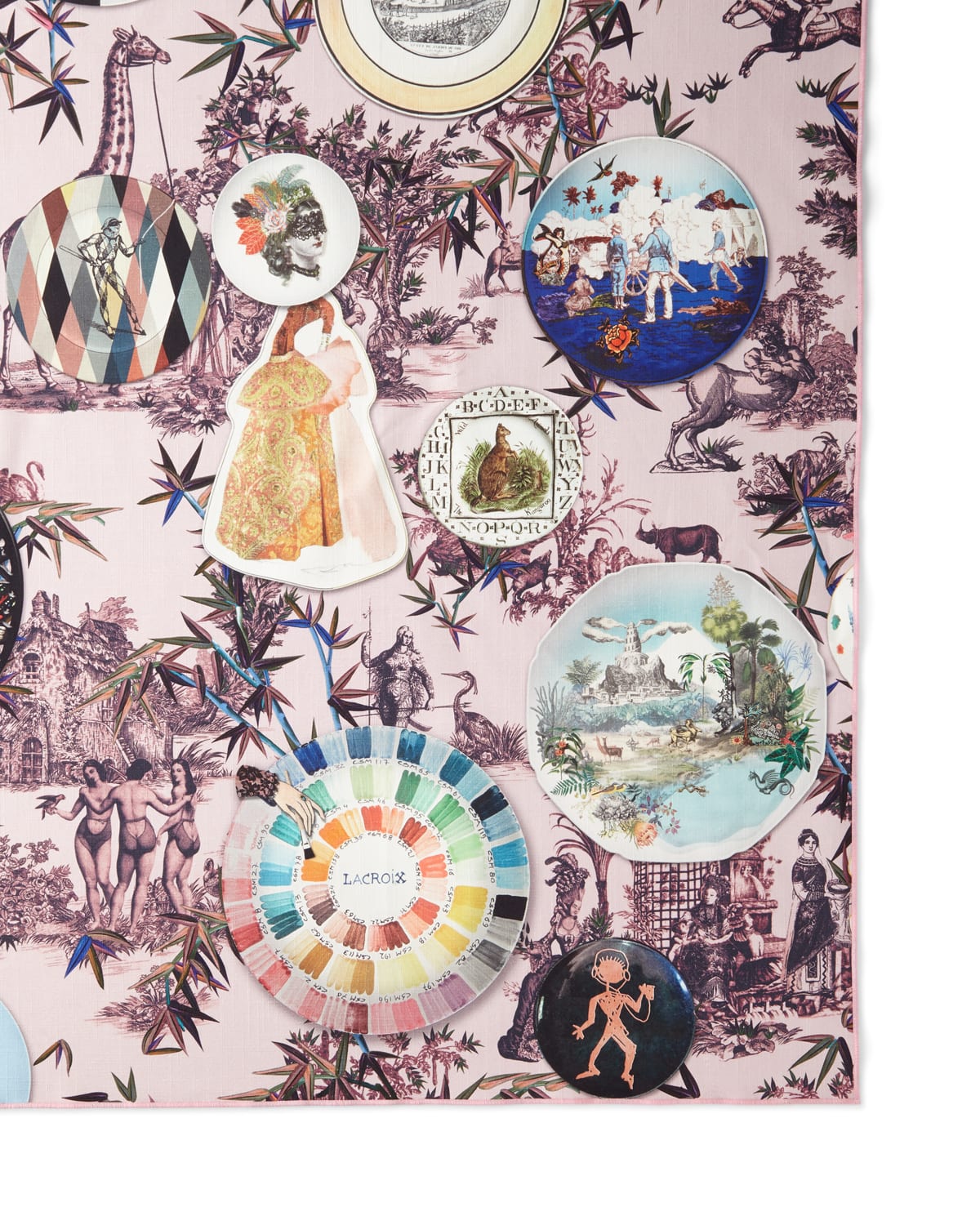 Christian Lacroix Folie Rose Pink Dinner Napkins, Set of 4 and Matching