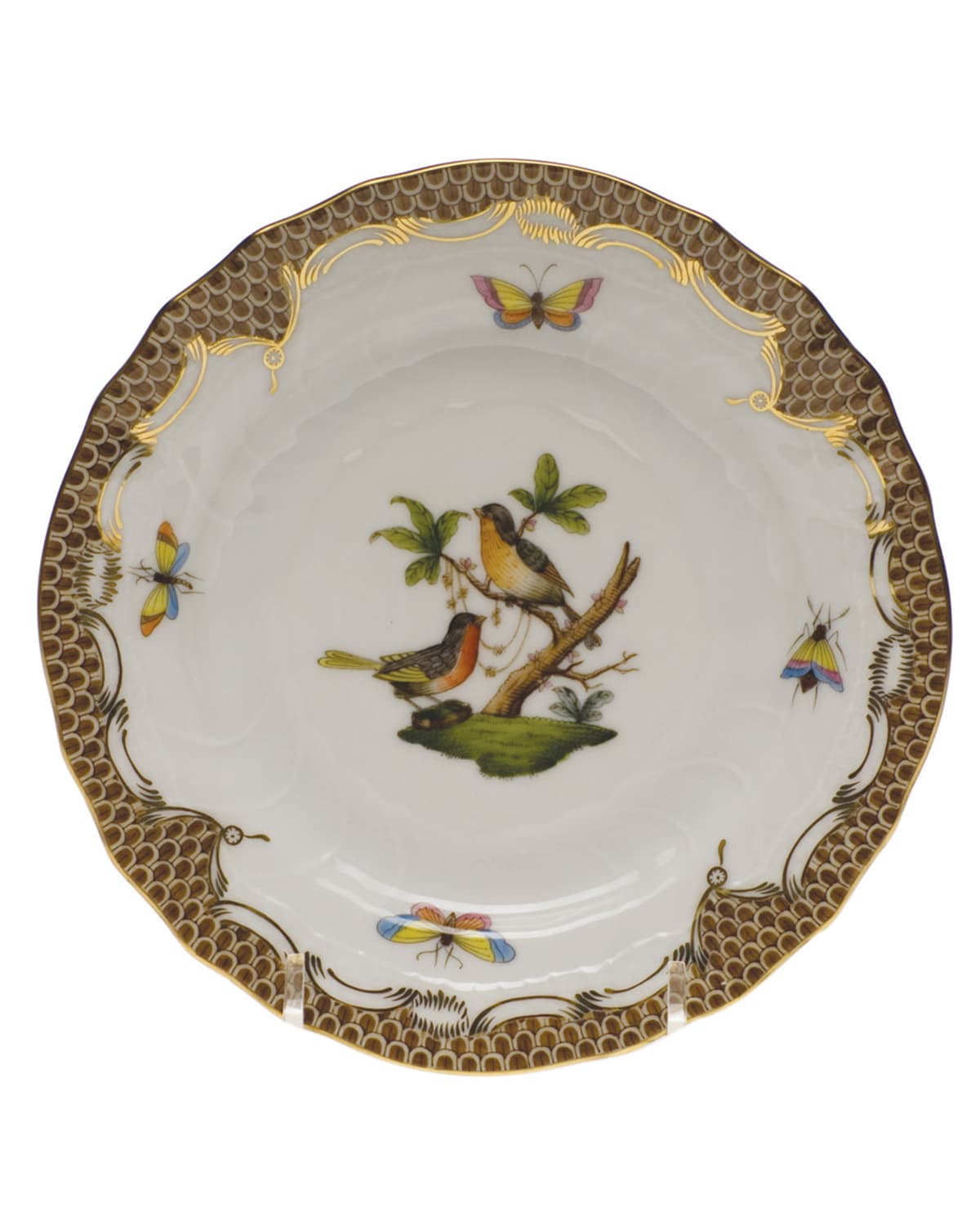 Image Herend Rothschild Bird Brown Motif 08 Bread & Butter Plate