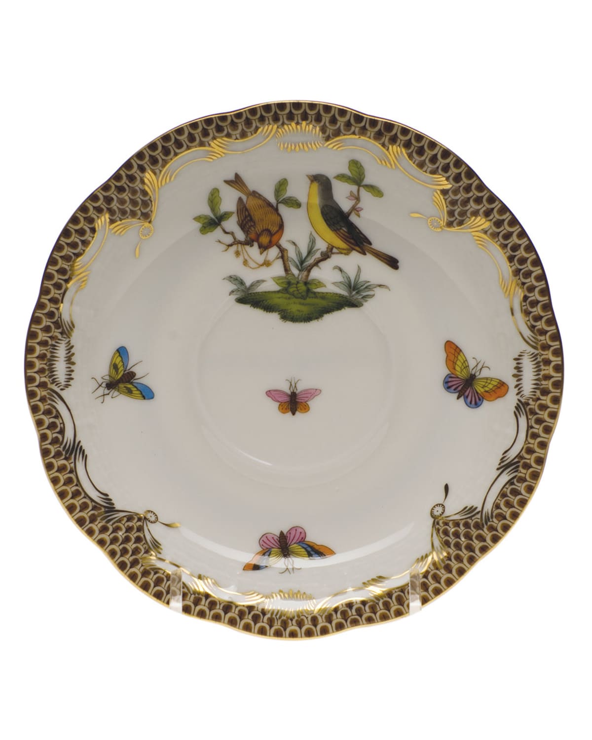 Image Herend Rothschild Bird Brown Motif 07 Tea Saucer