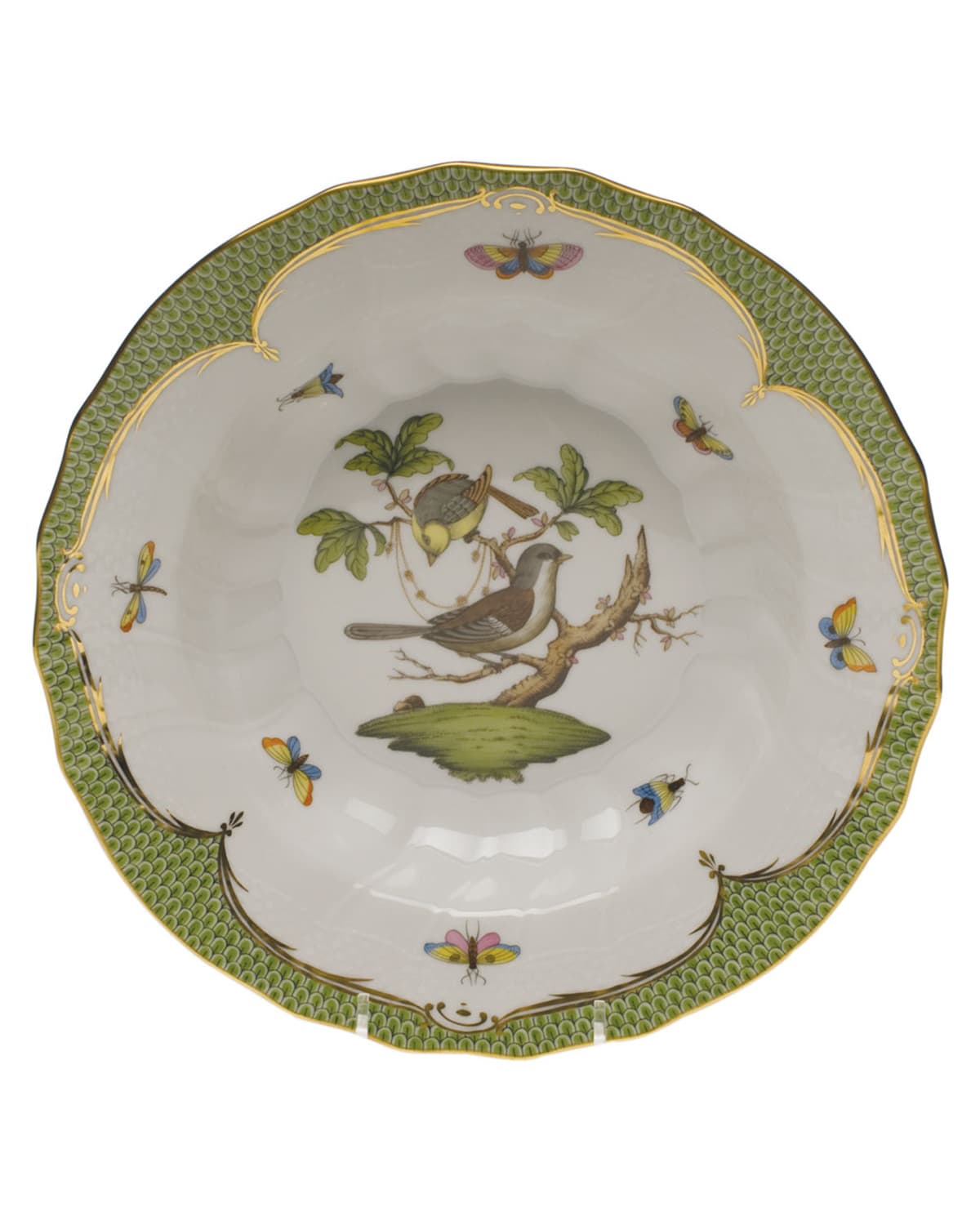 Image Herend Rothschild Bird Green Motif 01 Rim Soup Bowl