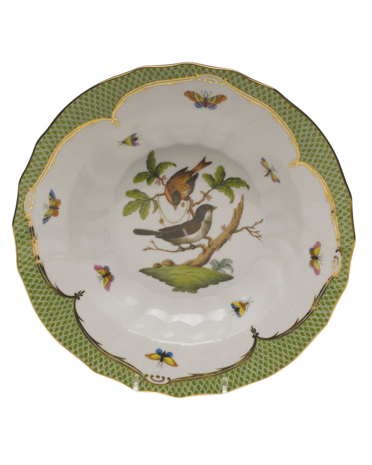 Image Herend Rothschild Bird Green Motif 04 Rim Soup Bowl