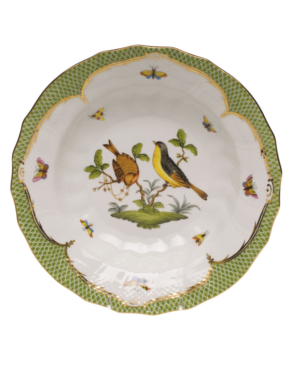 Image Herend Rothschild Bird Green Motif 07 Rim Soup Bowl