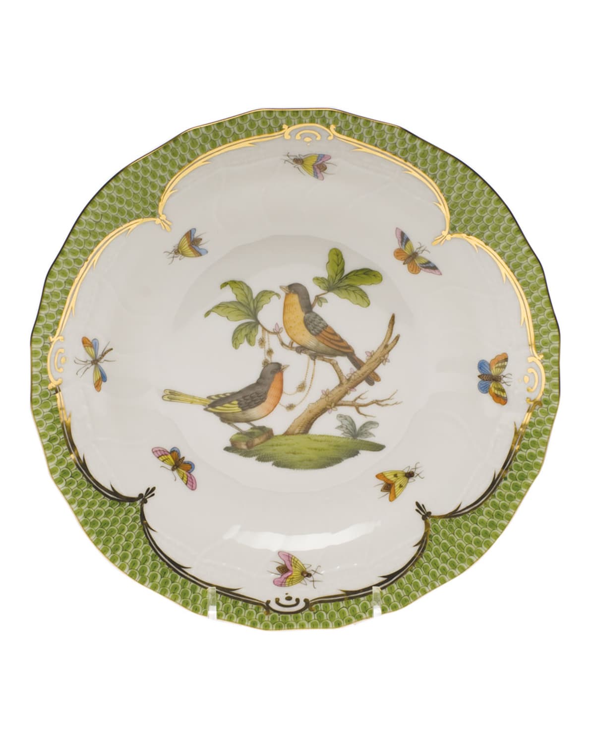 Image Herend Rothschild Bird Green Motif 08 Dessert Plate