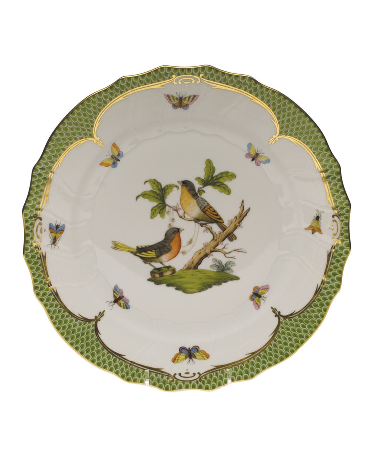Image Herend Rothschild Bird Green Motif 08 Dinner Plate