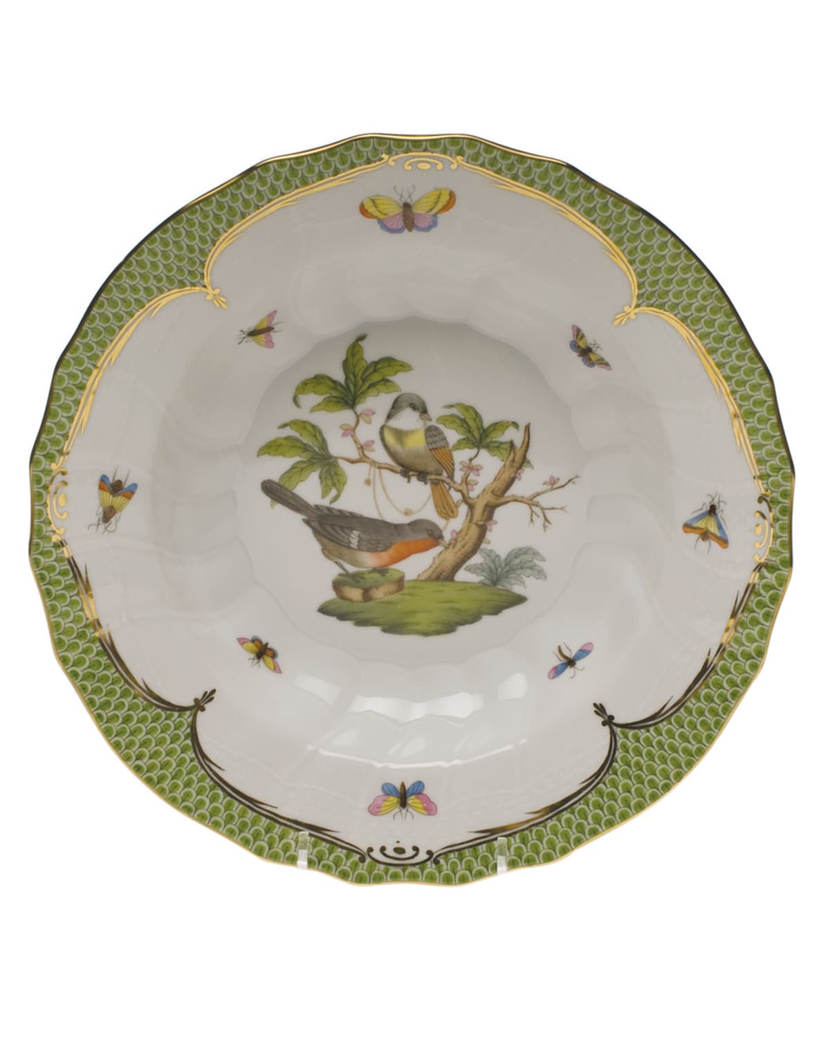 Image Herend Rothschild Bird Green Motif 02 Rim Soup Bowl