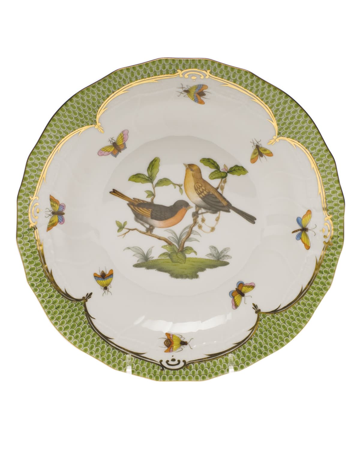Image Herend Rothschild Bird Green Motif 09 Dessert Plate