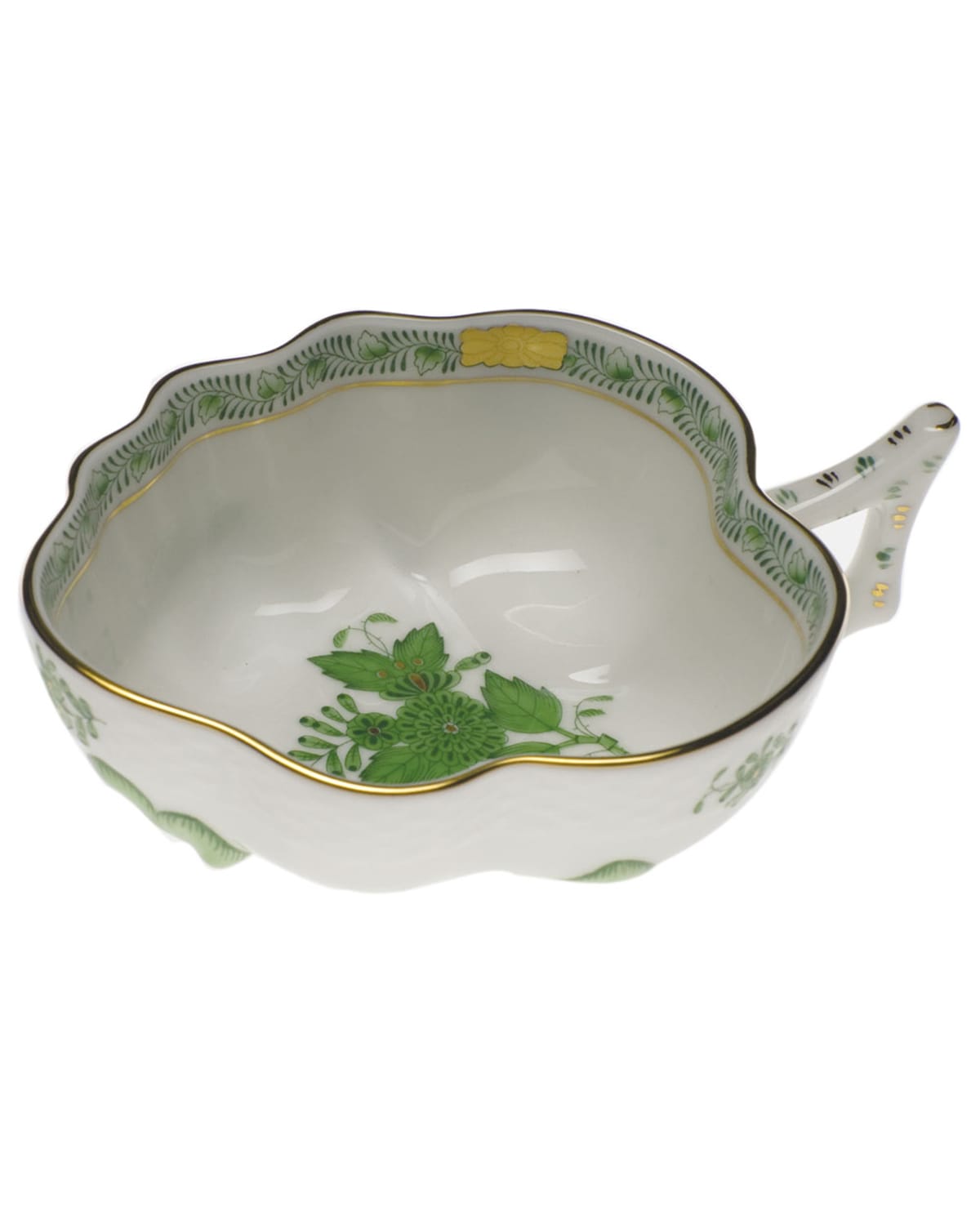 Image Herend Chinese Bouquet Green Deep Leaf Dish