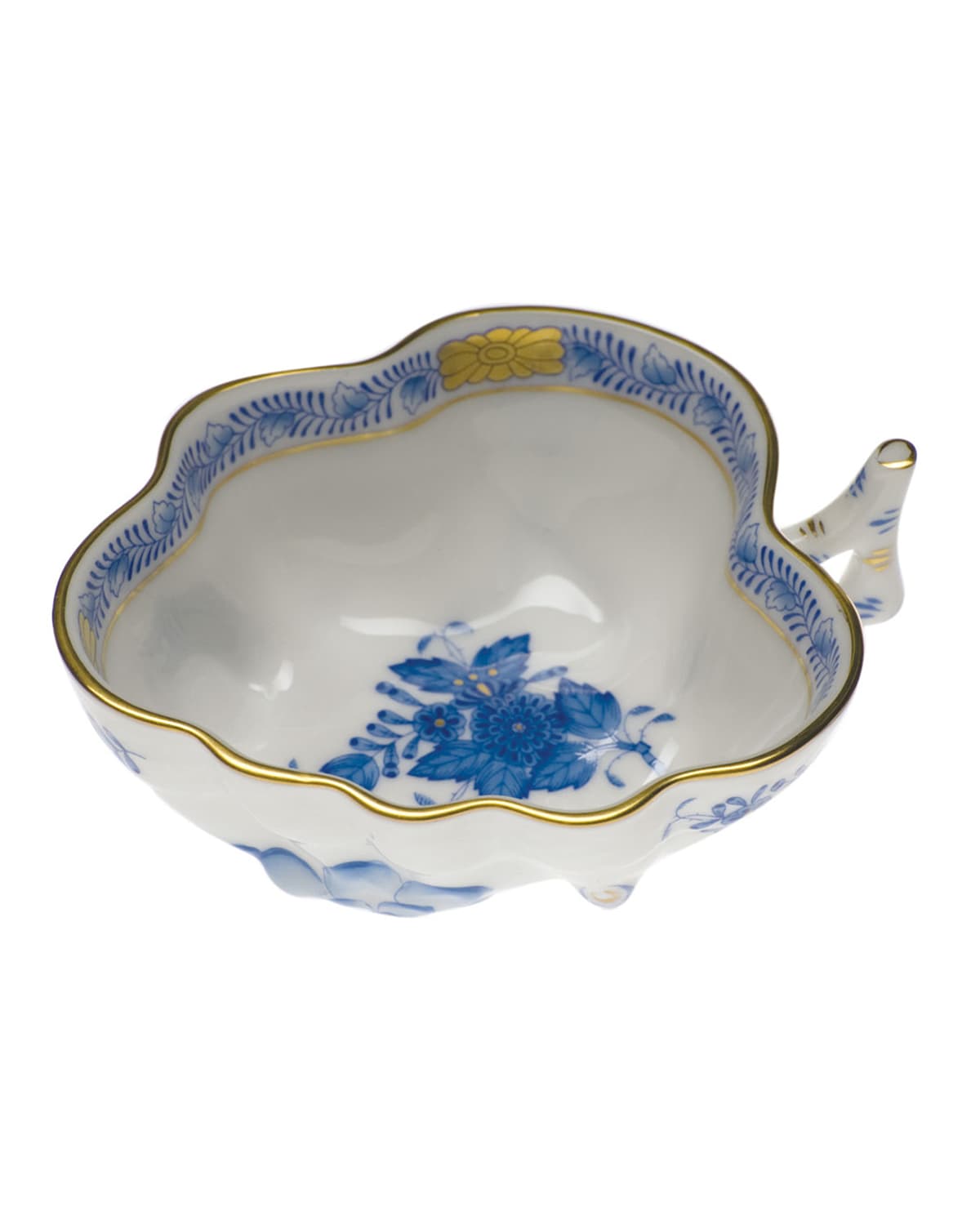 Image Herend Chinese Bouquet Blue Deep Leaf Dish