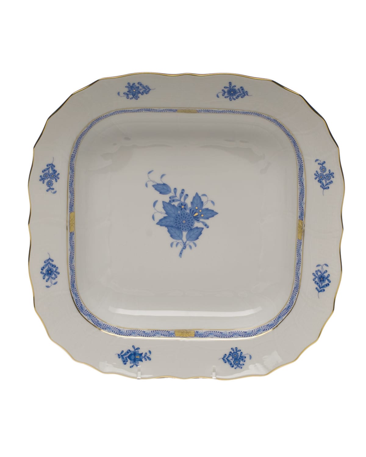 Image Herend Chinese Bouquet Blue Square Fruit Dish