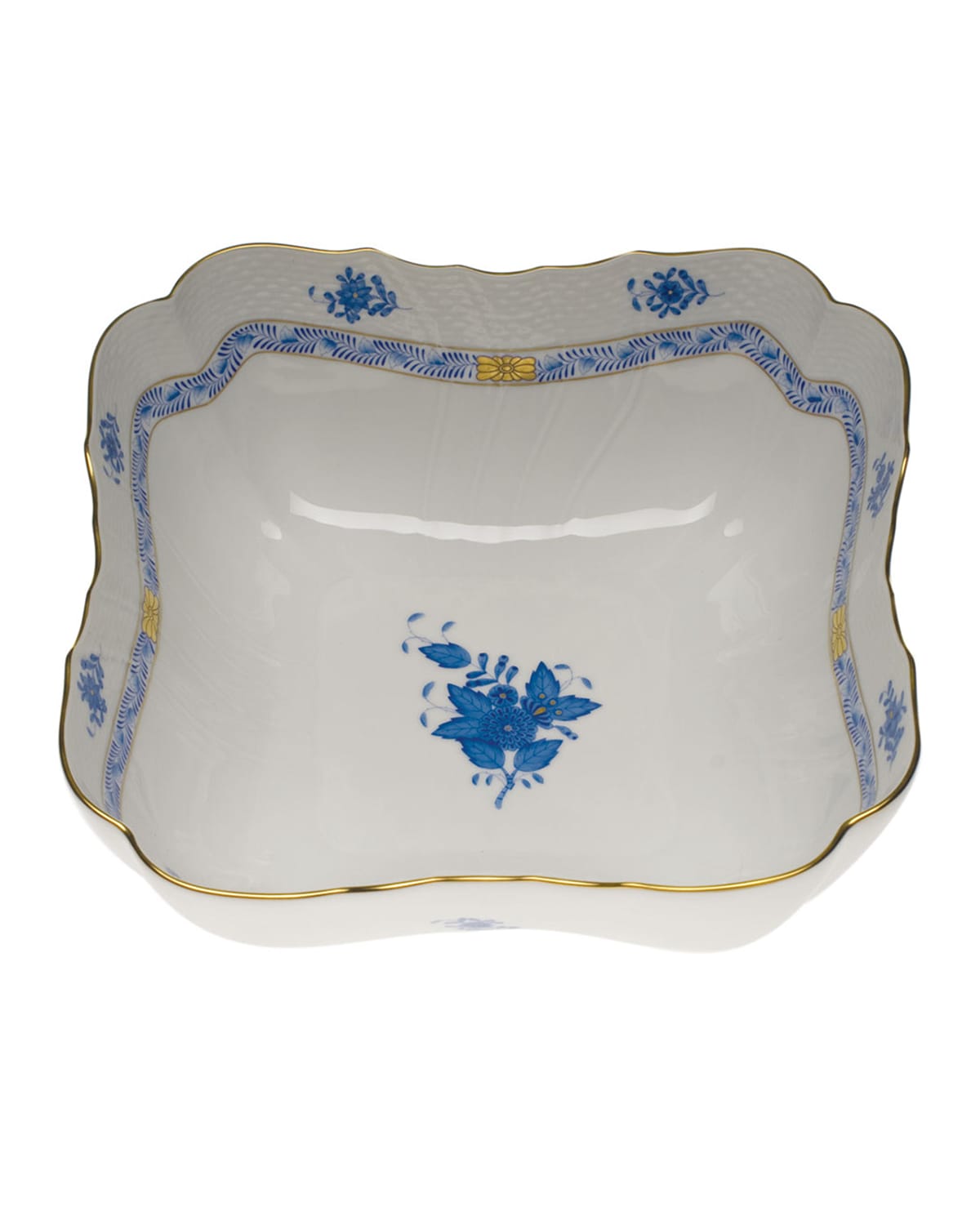 Image Herend Chinese Bouquet Blue Square Salad Bowl