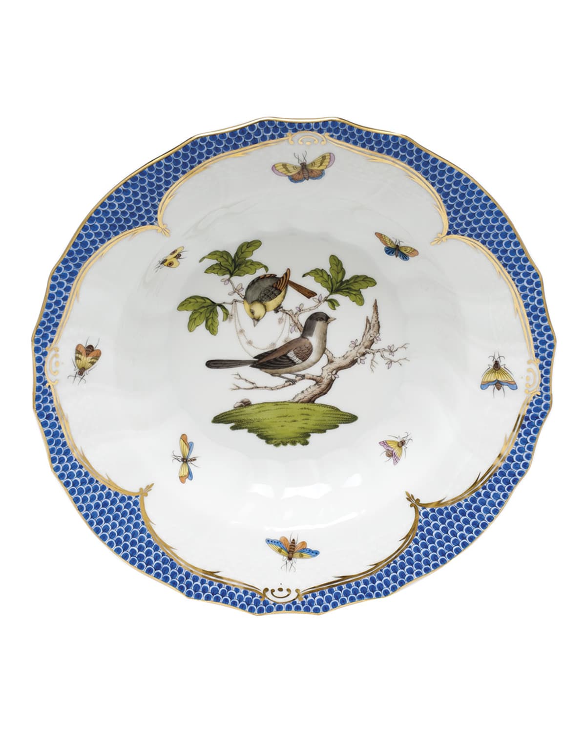 Image Herend Rothschild Blue Motif 01 Rim Soup Bowl