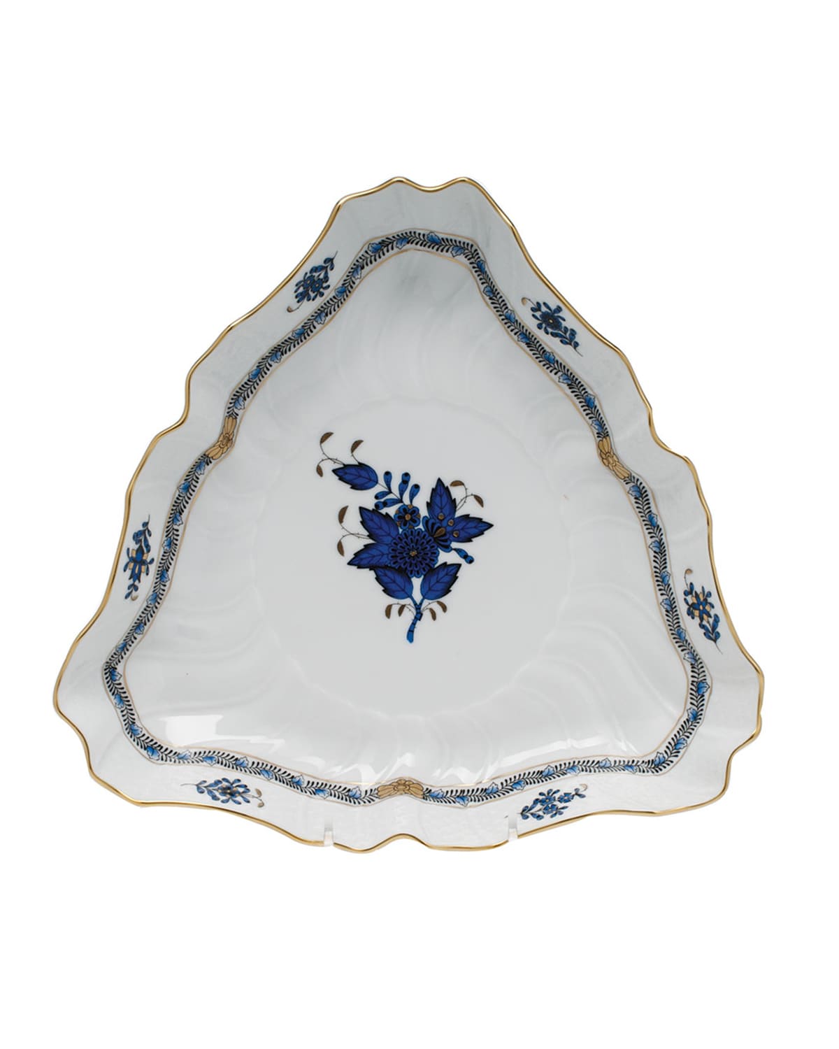 Image Herend Chinese Bouquet Black Sapphire Triangle Dish