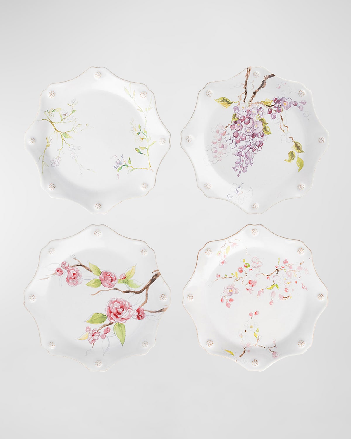 Image Juliska Berry & Thread Floral Sketch Salad Assorted Set/ 4