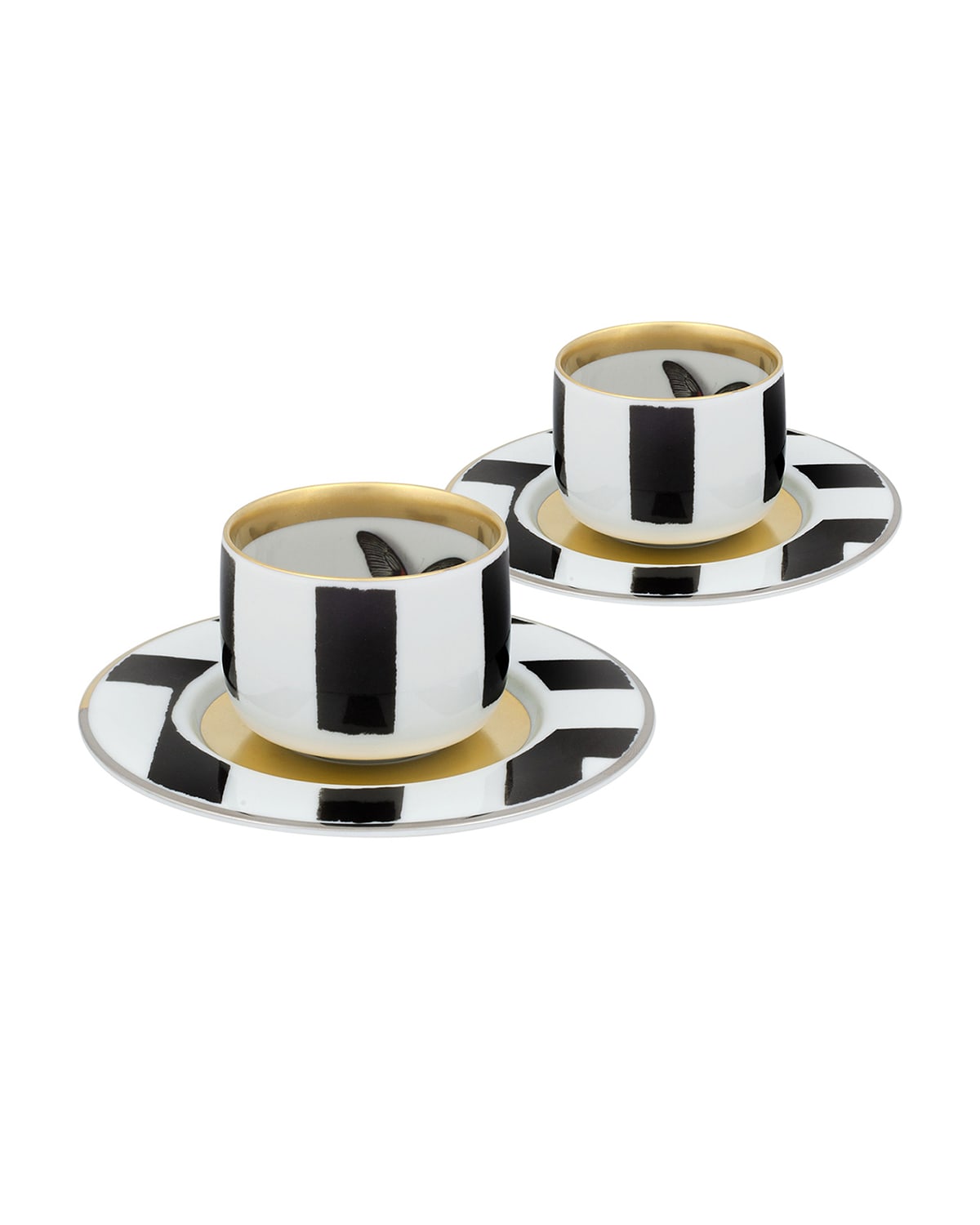 Image Christian LaCroix X Vista Alegre Sol Y Sombra Espresso/Coffee Cups & Saucers, Set of 2